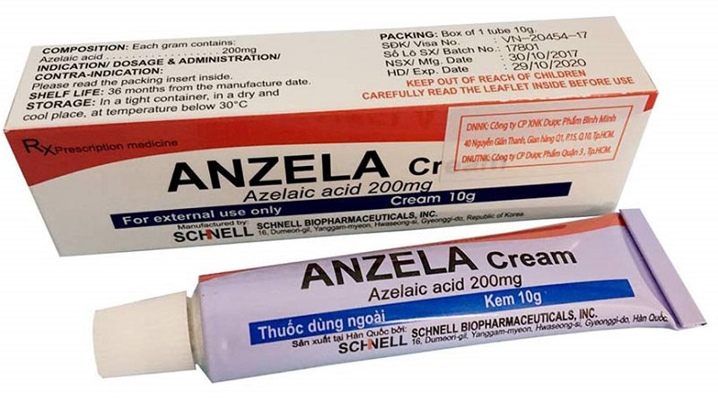 Anzela Cream là một loại thuốc bôi ngoài da đặc trị mụn và ngừa thâm