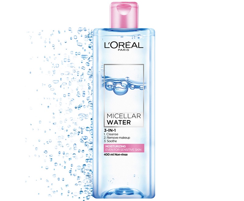 Nước tẩy trang L’Oréal Paris Micellar Water 3-in-1 Moisturizing Even For Sensitive Skin (màu hồng)